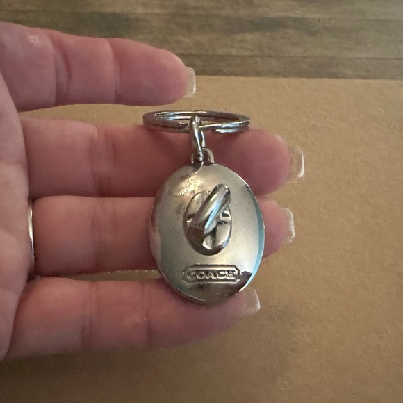 Coach Deep Purple Enamel Oval Valet Keychain Fob Bag Charm - Picture 7 of 11